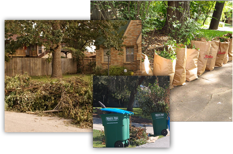 Use clear bags to remove yard waste